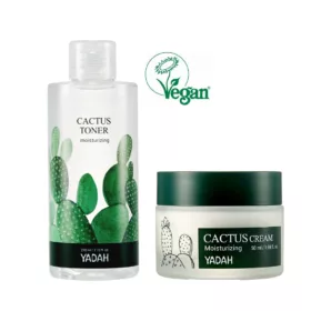 Lotion Tonique + Crème Hydratante Cactus - Végan